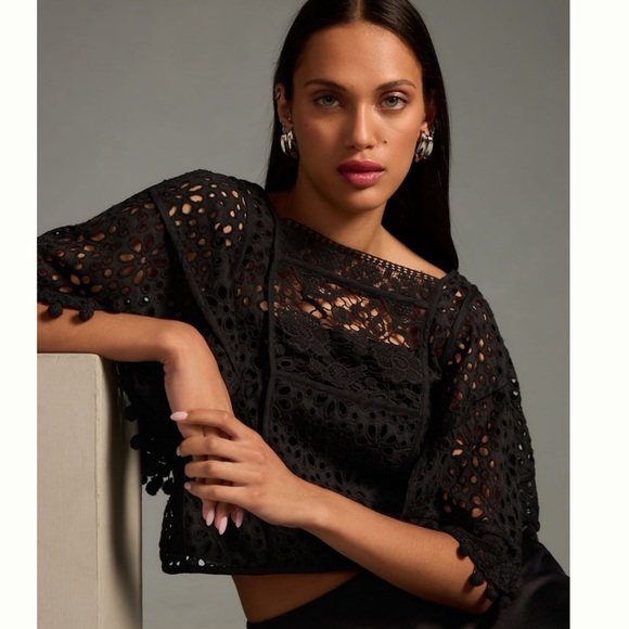 NWT Anthropologie Victorian Cutwork Blouse - Picture 2 of 10